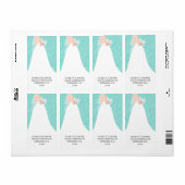 Étiquette Mariée à être Fête des mariées Turquoise Adresse d (Feuille entière)