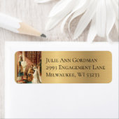 Étiquette Mariée catholique et mariée Mary Joseph Gold Shimm (En situation)