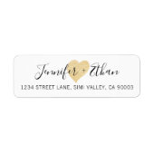 Étiquette Mariée + Mariage de chambre | Coeur d'amour or élé (Devant)