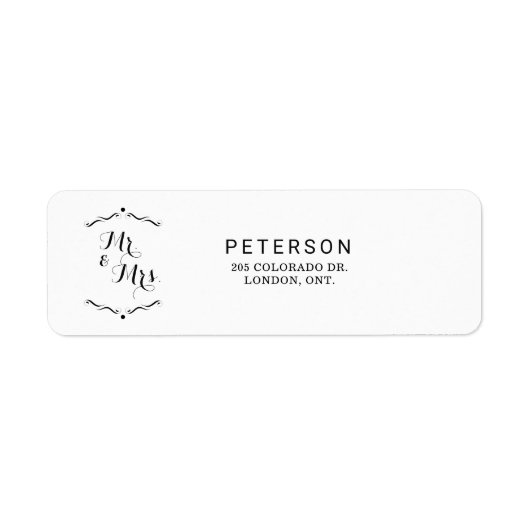 Étiquette Mariés Simple Blanc (Devant)