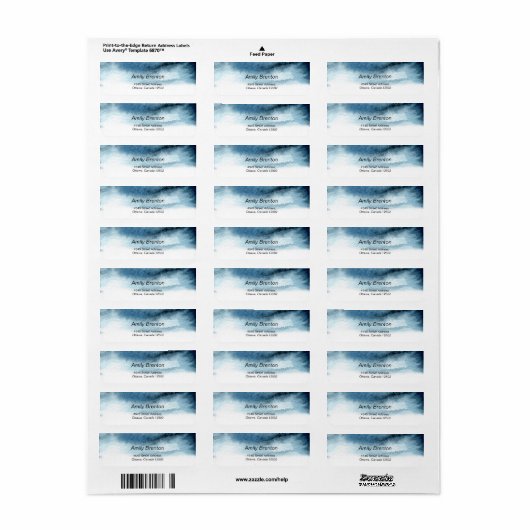 Étiquette marin bleu-océanique (Feuille entière)