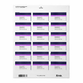 Étiquette Marine Bleu Blanc Pois Lilac Nom Monogramme (Feuille entière)