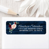 Étiquette Marine Bleu Bourgogne Blush Pink Country Mariage e (En situation)