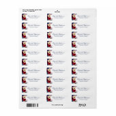 Étiquette Marine bleu et Bourgogne rouge floral moderne chic (Feuille entière)