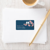 Étiquette Marine Bleu et rose cerisier Fleur Printemps Maria (En situation)