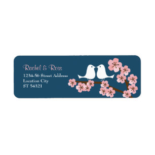 Étiquette Marine Bleu et rose cerisier Fleur Printemps Maria