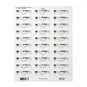 Étiquette Marine Blue and Dusty Rose Mariage Adresse de reto (Feuille entière)