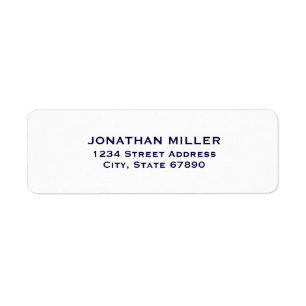 Étiquette Marine Blue Classic Typographie Blanc Adresse de r