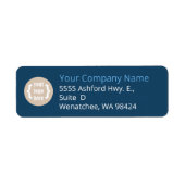 Étiquette Marine Blue Logo d'affaires (Devant)