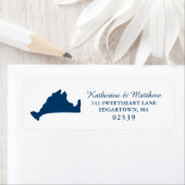 Étiquette Marine Blue Marthas Vineyard Solid Map Mariage (En situation)