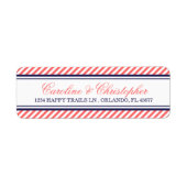 Étiquette Marine et Coral Mariage nautique Adresse de retour (Devant)