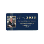Étiquette Marine Gold Photo Frame 2025 Grad Adresse (Devant)