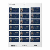 Étiquette Marine Gold Photo Frame 2025 Grad Adresse (Feuille entière)