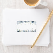 Étiquette Marine Peony Silver Dusty Blue Eucalyptus Mailing (En situation)