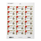 Étiquette Marionnette Corgi de vacances avec présentateurs (Feuille entière)