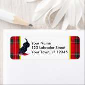 Étiquette Marionnette du Labrador noir avec le chapeau de No (En situation)