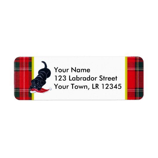 Étiquette Marionnette du Labrador noir avec le chapeau de No (Devant)