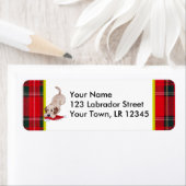 Étiquette Marionnette jaune du Labrador avec le chapeau de N (En situation)