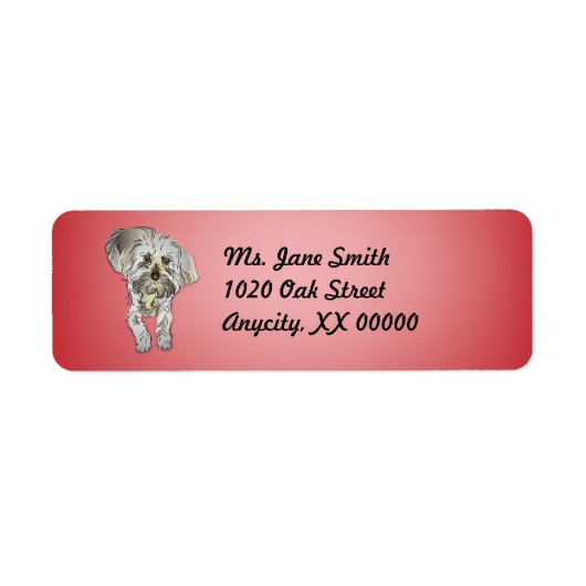 Étiquette Marionnette Maltipoo rose (Devant)