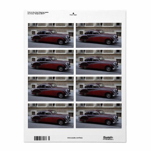 Étiquette Mark IX de Jaguar rouge (Feuille entière)