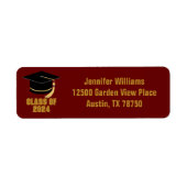 Étiquette Maroon Gold 2023 Graduation Return Adresse (Devant)