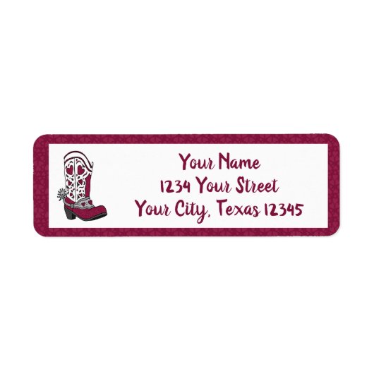 Étiquette Maroon Heart Patterned Boot (Devant)