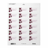 Étiquette Maroon Rose Wedding Address Labels (Feuille entière)