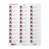 Étiquette Maroon Rose Wedding Return Address Labels (Feuille entière)