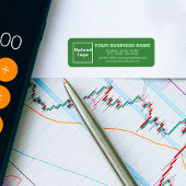 Étiquette Marque commerciale sur Monochrome Green Adresse de