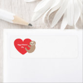 Étiquette Marque d'adresse de retour Valentine's Day Sloth (En situation)