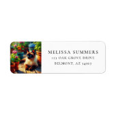 Étiquette Marque de retour du jardin Siamese Cat Spring (Devant)