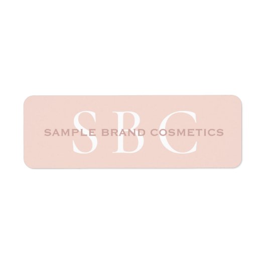 Étiquette Marque moderne Rose de lumière rose Chic Cosmétiqu (Devant)