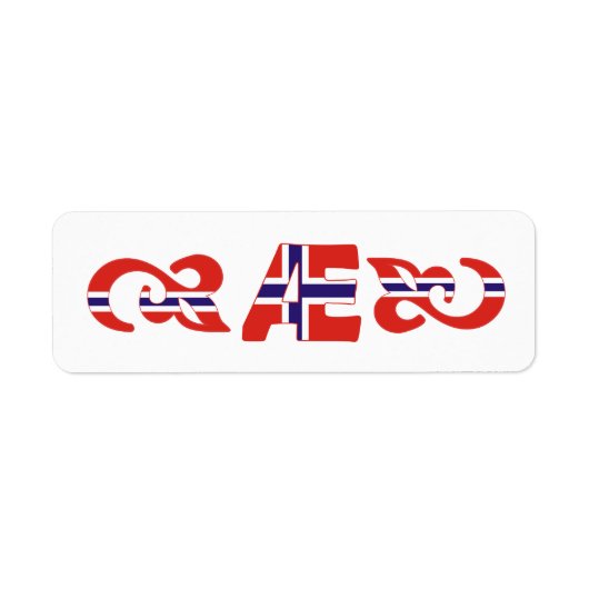 Étiquette Marque norvégienne AE Æ Monogramme (Devant)