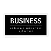 Étiquette Marque ou nom d'entreprise moderne gras | Noir & B (Devant)