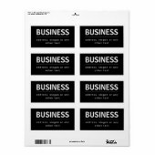 Étiquette Marque ou nom d'entreprise moderne gras | Noir & B (Feuille entière)