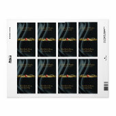 Étiquette Marquis Black Silk Ruby Scroll Wine Mariage Étique (Feuille entière)