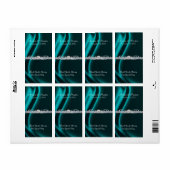 Étiquette Marquis Turquoise Silver Scroll Wine Mariage Étiqu (Feuille entière)