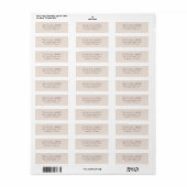 Étiquette Marron Élégant Minimaliste Sourd (Feuille entière)