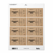 Étiquette Marron Rustique Personnalisable de Produ (Feuille entière)