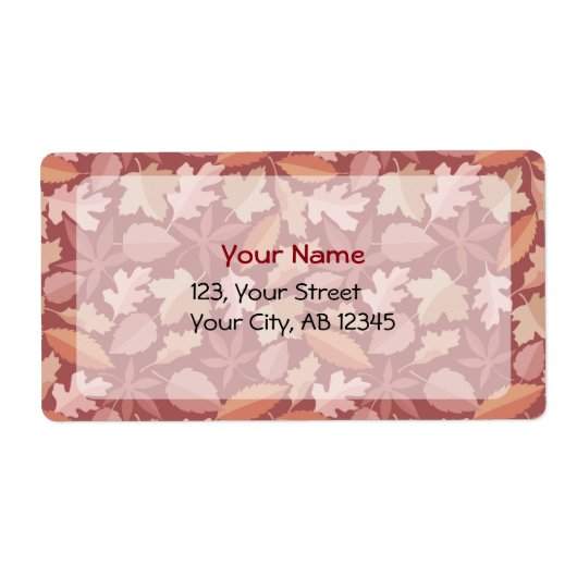 Étiquette Marsala motif feuille (Devant)