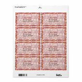 Étiquette Marsala motif feuille (Feuille entière)