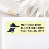 Étiquette Martin-pêcheur à ceinture (mâle) (En situation)