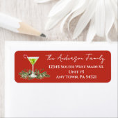 Étiquette Martini and Mistletoe Festive Holiday Mailing (En situation)