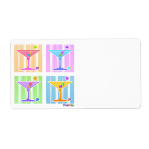 ÉTIQUETTE MARTINI EN PASTEL D'ART DE POP