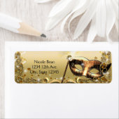 Étiquette Mascarade d'or Masque élégant bal Anniversaire (En situation)