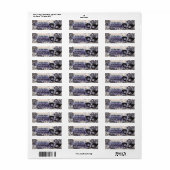 Étiquette Mascarade Violet & Argent & Flocons de Neige (Feuille entière)