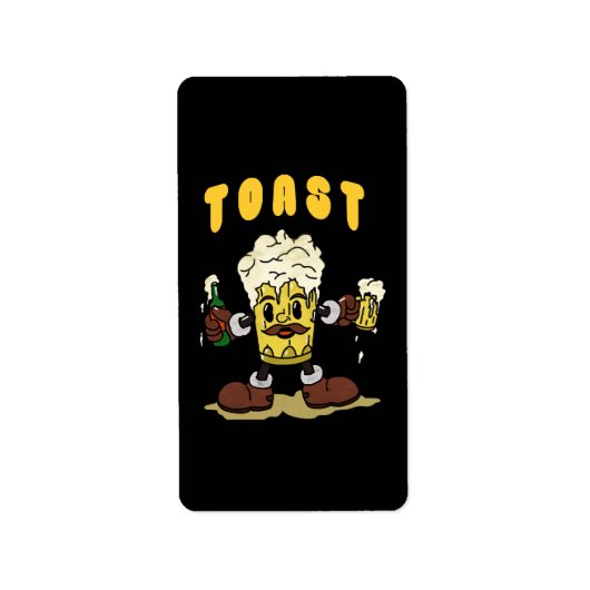 Étiquette Mascotte de toast à la bière (Devant)
