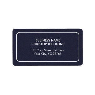 Étiquette Masculine moderne Elégant Texture Bleu Blanc