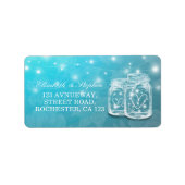 Étiquette Mason Jar String bleu clair Floral Mariage Adresse