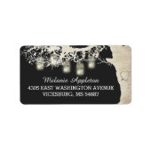 Étiquette Mason Jar String éclaire Rustique Burlap Tree Gris (Devant)